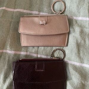 Judith Lieber leather Gold and Brown Keychain Wallets